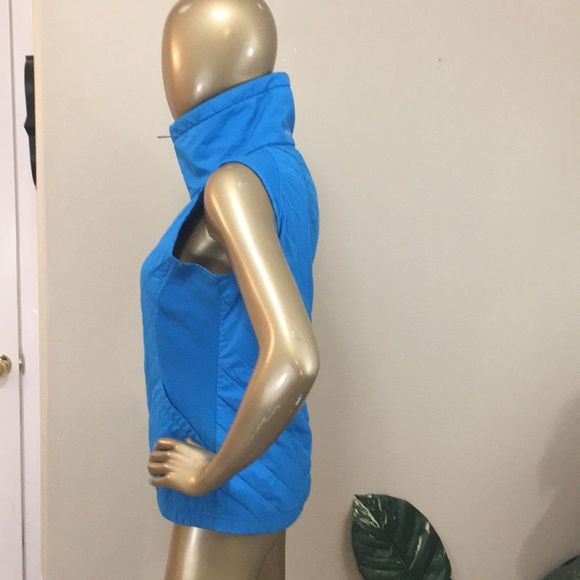 Mock neck COLUMBIA blue zippered vest, small - Picture 3 of 7